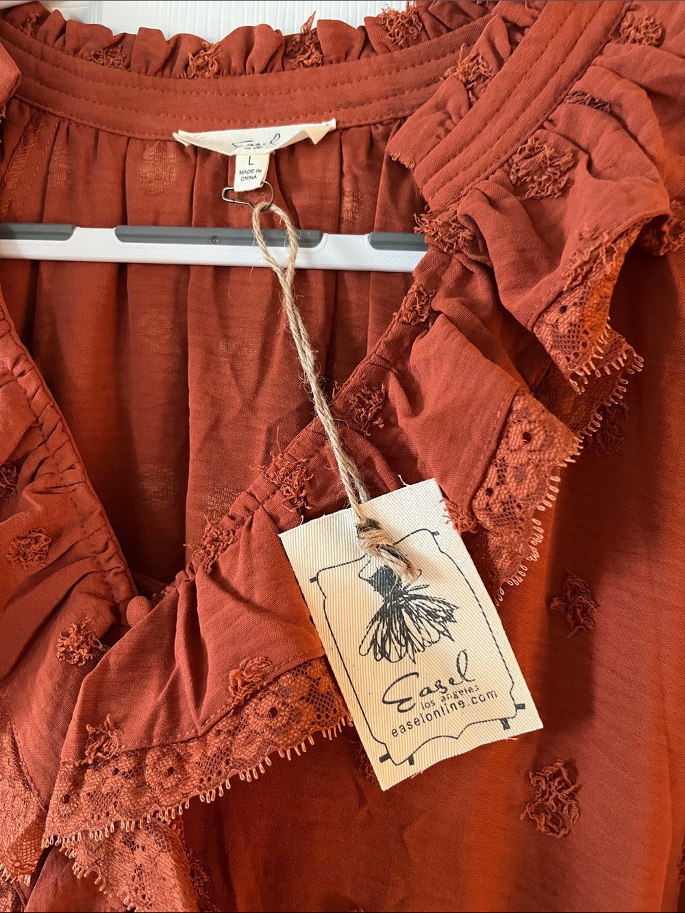 Easel NWT Rust Dress Size Large. - Picture 3 of 5